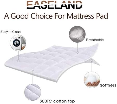 EASELAND Queen Mattress Pad 60x80 Inch Deep Pocket Cooling Topper