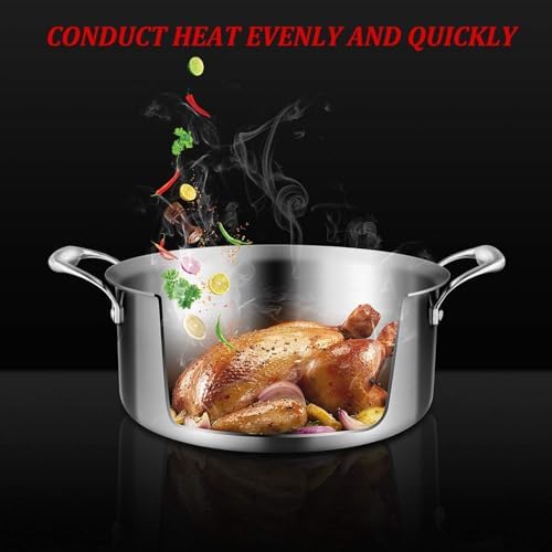 6-Quart Stainless Steel Stockpot with Tempered Glass Lid