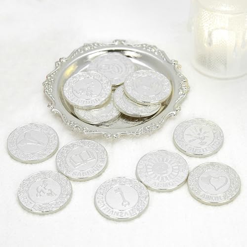 TINGKU Silver Wedding Coins Set for Catholic Ceremony