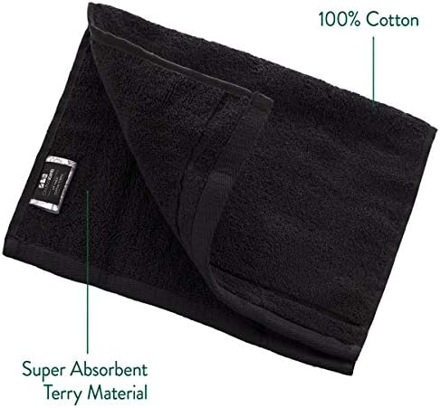 Creative Scents Cotton Fingertip Towels Set Black 4 Pack