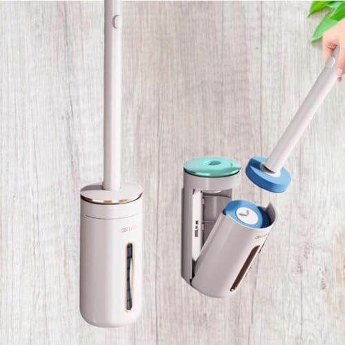 Fangool Throwing Toilet Brush for Home Use Replaceable Head Wall-Mounted