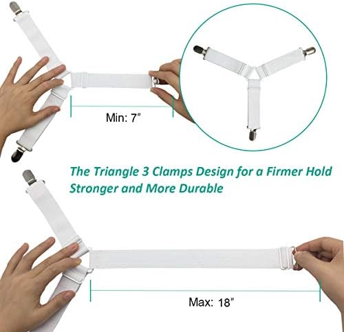 RayTour Elastic Adjustable Sheet Holders for Wrinkle-Free Bed Sheets