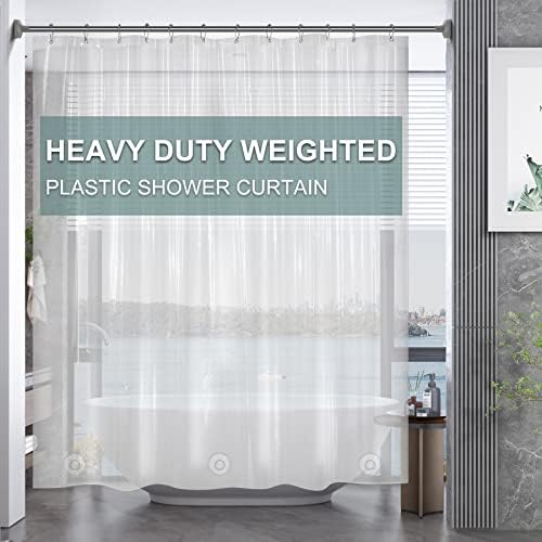 AmazerBath Clear Plastic Shower Curtain 72x72 Inches Heavy Duty