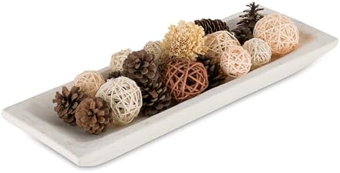 Hanobe Decorative Wood Dough Bowl - Large Rustic Centerpiece