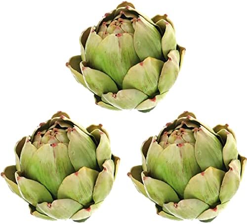 3Pcs Large Green Faux Artichoke Artificial Vegetable Decor
