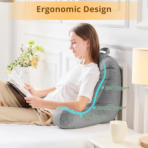 Sasttie Reading Pillow for Bed with Velvet Cover