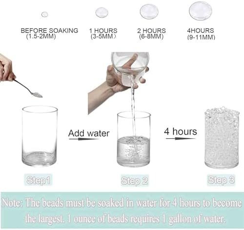 FALAMON 140000 Clear Water Gel Beads for Vase Fillers