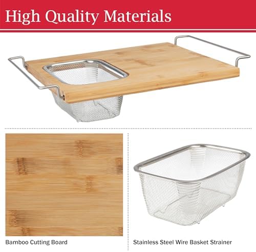 2 in 1 Bamboo Cutting Board with Strainer
