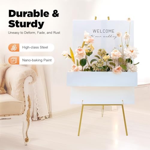 2PCS 465 Inch Tall Metal Easel Stand for Weddings and Displays