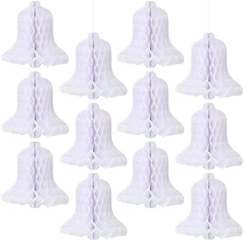 Leitee 12 Piece White Honeycomb Bells Decorations