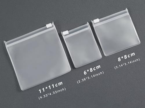 Customizable Matt Frosted Jewelry Bags with Slider Zipper 20PCS