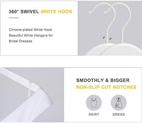 TOPIA HANGER 10 Pack Premium White Wooden Hangers