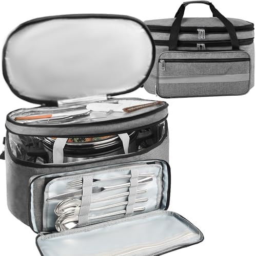 Double Layer Slow Cooker Carrying Bag for 6-8 Quart Crock Pot