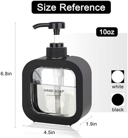 Modern Black Hand Dish Soap Dispenser with Labels