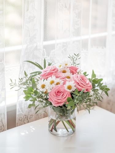4 Inch Glass Cylinder Vases Set 12pcs for Centerpieces