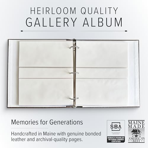 Gallery Leather Photo Album 4x6 with Slip-In Pockets and Writing Space