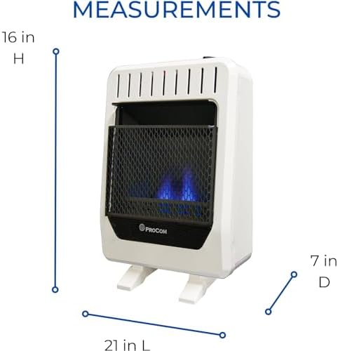 ProCom BF10M-B Ventless Dual Fuel Blue Flame Space Heater 10000 BTU