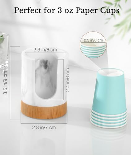 Luxspire Bathroom Cup Dispenser Marble Resin Holder