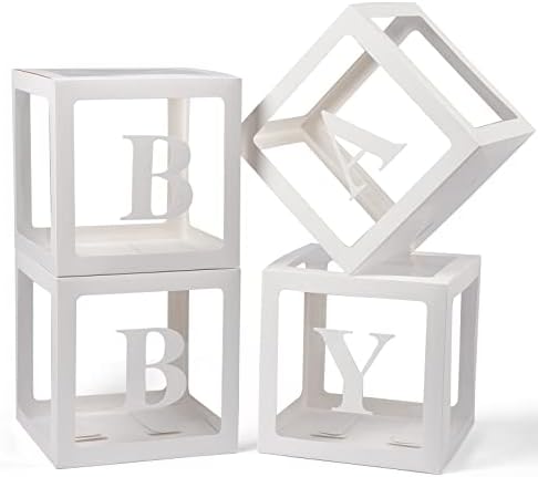 Voircoloria 4pc Clear Balloon Boxes with Letters
