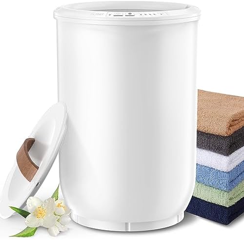 Large Towel Warmer for Bathroom with Auto Shut Off and Wood Handle