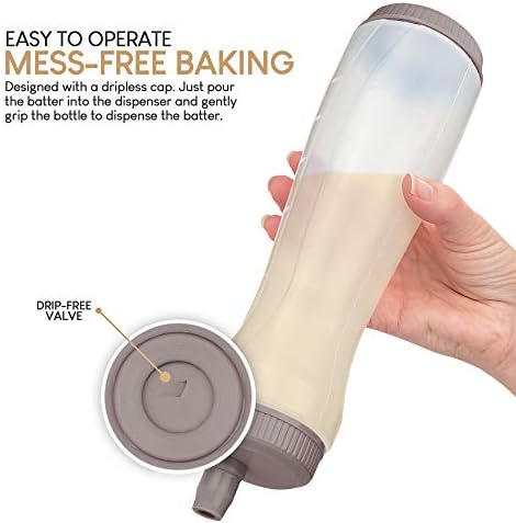 EXULTIMATE Pancake Batter Dispenser Pen - 3 Cup Capacity Drip Proof