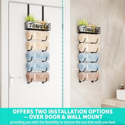 HapiRm 6-Tier Towel Rack - Black Patented