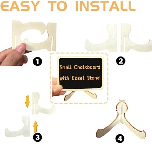 20 Pack Mini Chalkboard Signs with Easel Stand