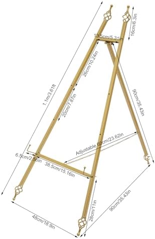 2 Pcs Large Gold Wedding Display Easel with 6 Adjustable Hooks