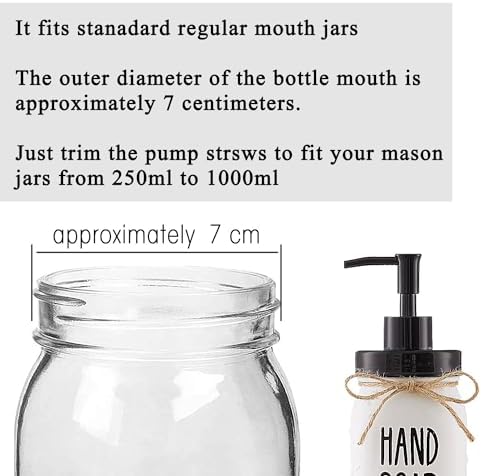 Regular Mouth Mason Jar Soap Dispenser Pumps and Lids 4 Pack