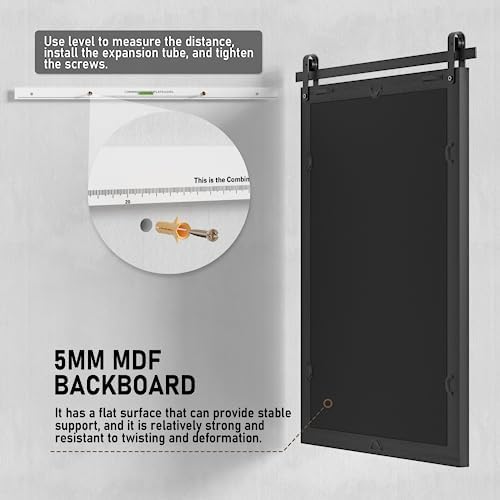 Black Farmhouse Mirror Wall Mount 18x26 Inch