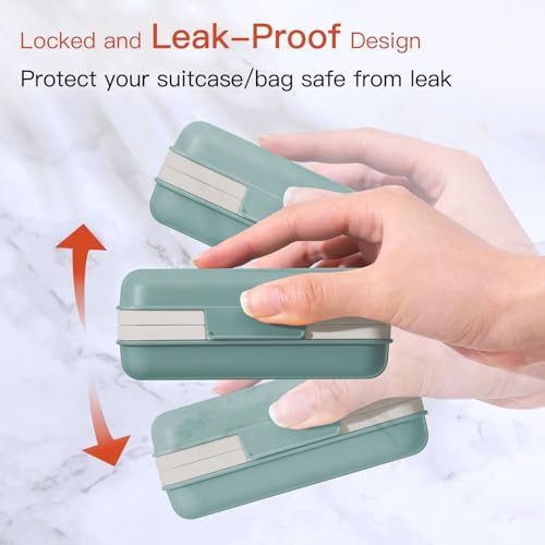 Quatish Bar Soap Holder Dish with Lid - Leakproof Blue