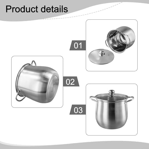 JurwheeR 73 Qt Stainless Steel Stock Pot with Lid
