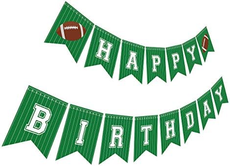Football Birthday Banner Happy Bday Party Decoration