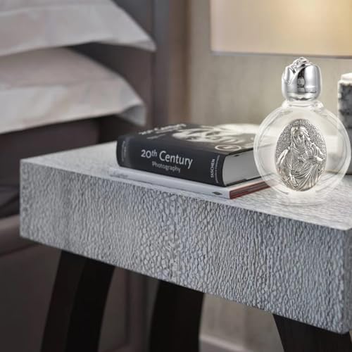 VOSAREA 2 Pack Glass Holy Water Bottles - Silver Toned Cap