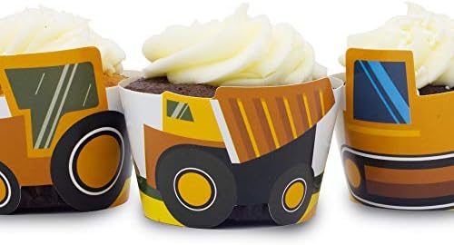 Pop Fizz Designs Construction Birthday Cupcake Wrappers Set of 24