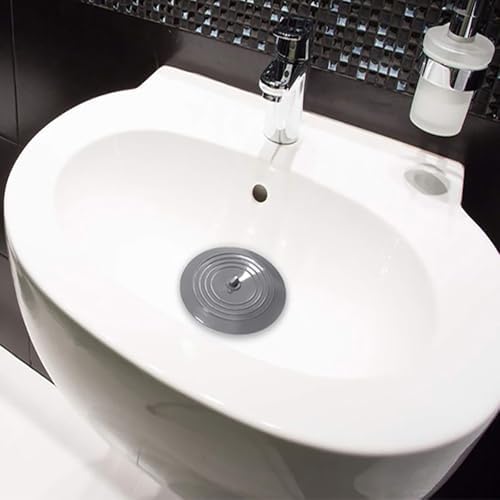6 Inch Large Silicone Tub Stopper 2 Pack - Gray and White