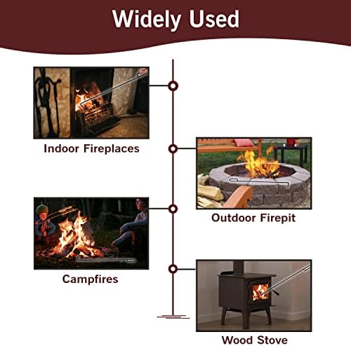 FEBTECH 40-Inch Fire Pit Poker - Black