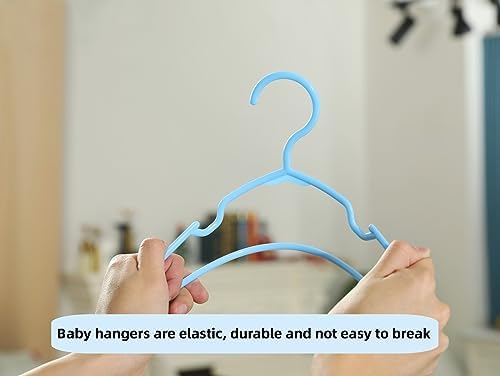 120-Piece White Plastic Baby Closet Hangers for Newborn Clothes