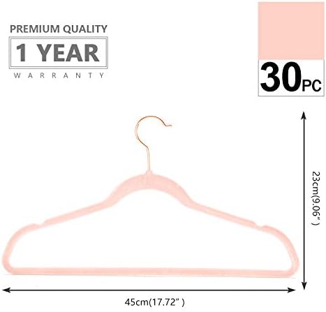MIZGI Premium Velvet Hangers 30 Pack Swivel Hooks