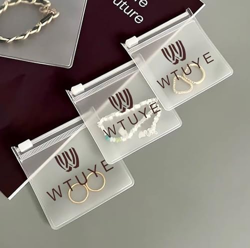 Customizable Matt Frosted Jewelry Bags with Slider Zipper 20PCS
