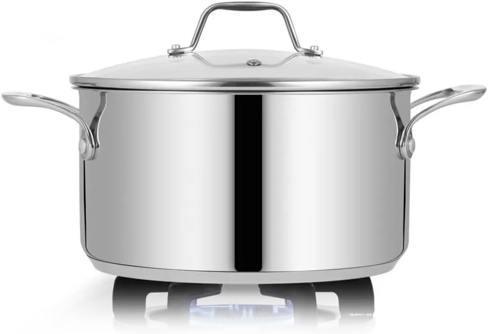 6 Quart Stainless Steel Stock Pot with Lid