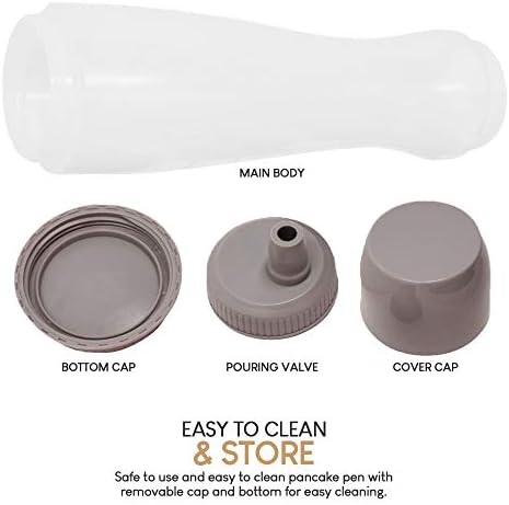 EXULTIMATE Pancake Batter Dispenser Pen - 3 Cup Capacity Drip Proof