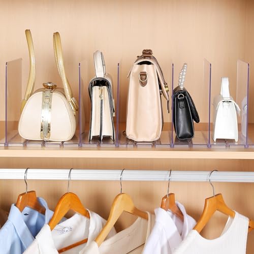 Fangoo 8 Layer Adjustable Purse Organizer for Closet Shelf Divider