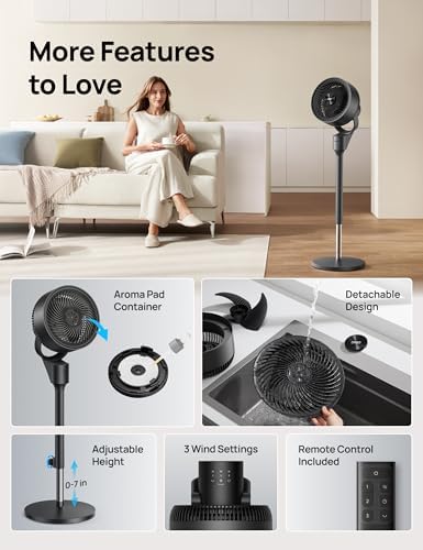Dreo 80ft Oscillating Pedestal Fan with Remote