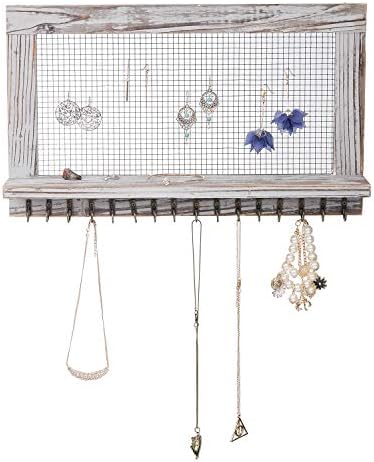 Canwedance Rustic Wood Jewelry Organizer