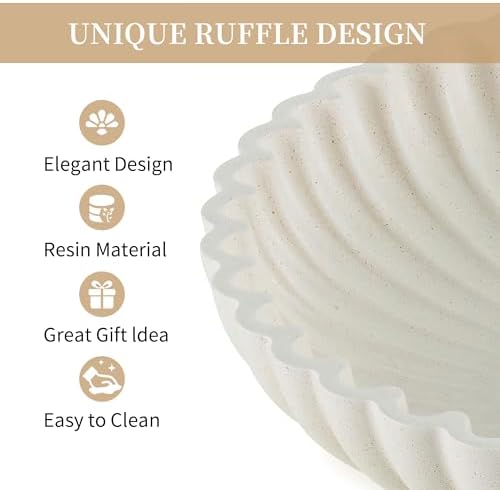 Hanobe Centerpiece Bowl Decor with Ruffle Edge
