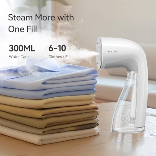 HiLIFE Handheld Clothes Steamer with 300ml Tank 1100W Power 30S Fast Heat Up