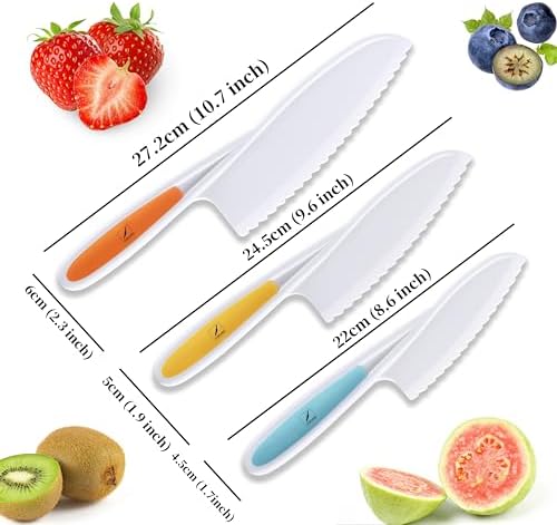 Toddler Knife Set with Serrated Edges for Safe Kids Cooking