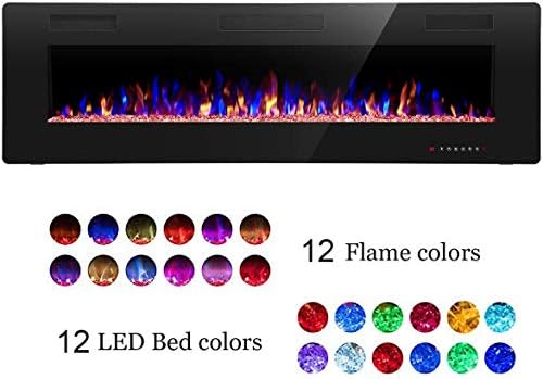 RWFLAME 60 Inch Electric Fireplace with Remote Control and Touch Screen