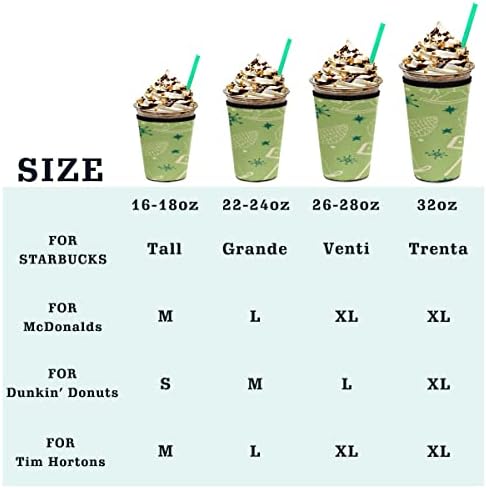 Candle Christmas Tree Iced Coffee Sleeve 26-28 Oz Reusable